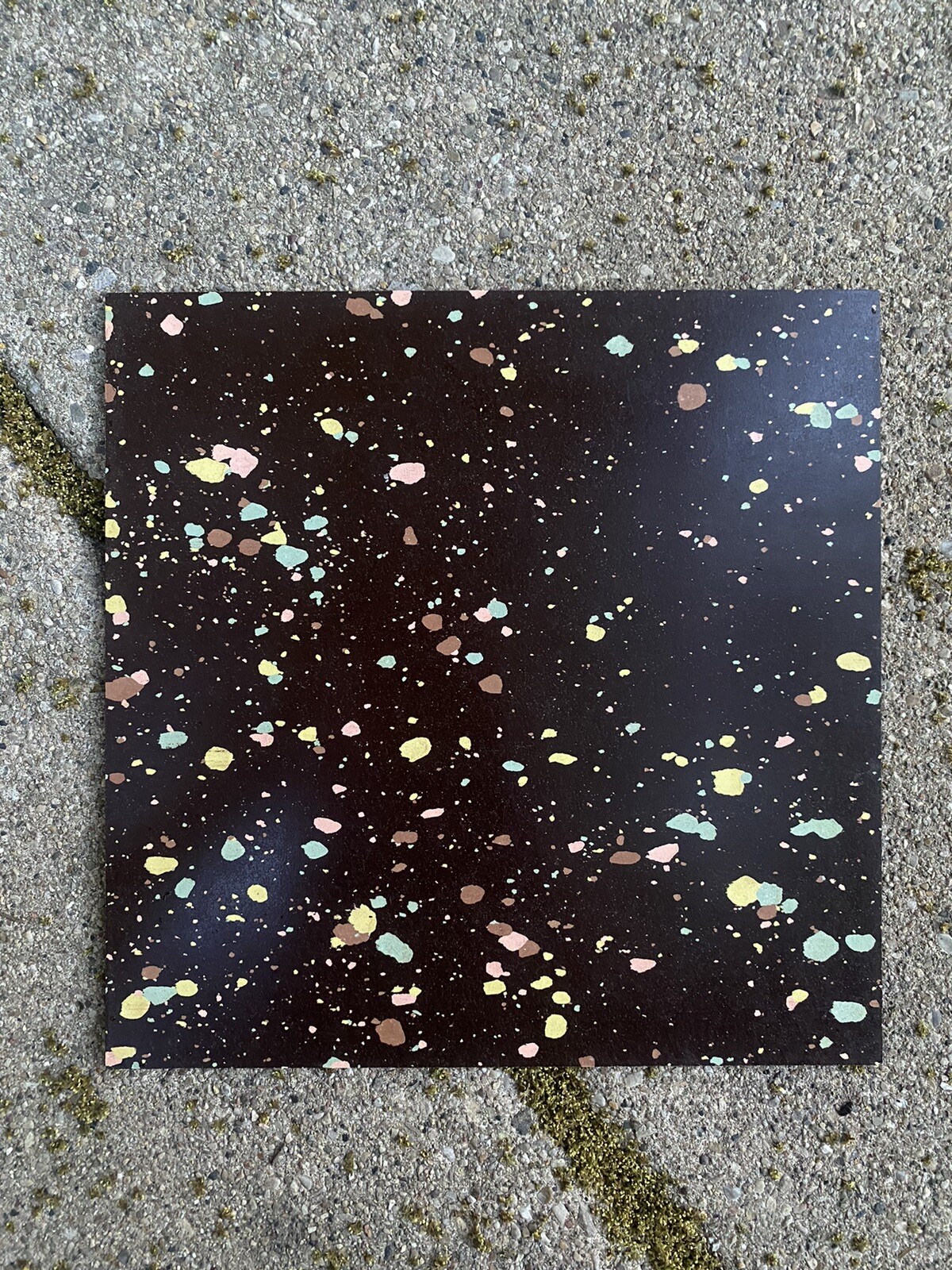 New Old Stock Armstrong Asphalt Tiles Mid Century Brown Terrazzo Pattern