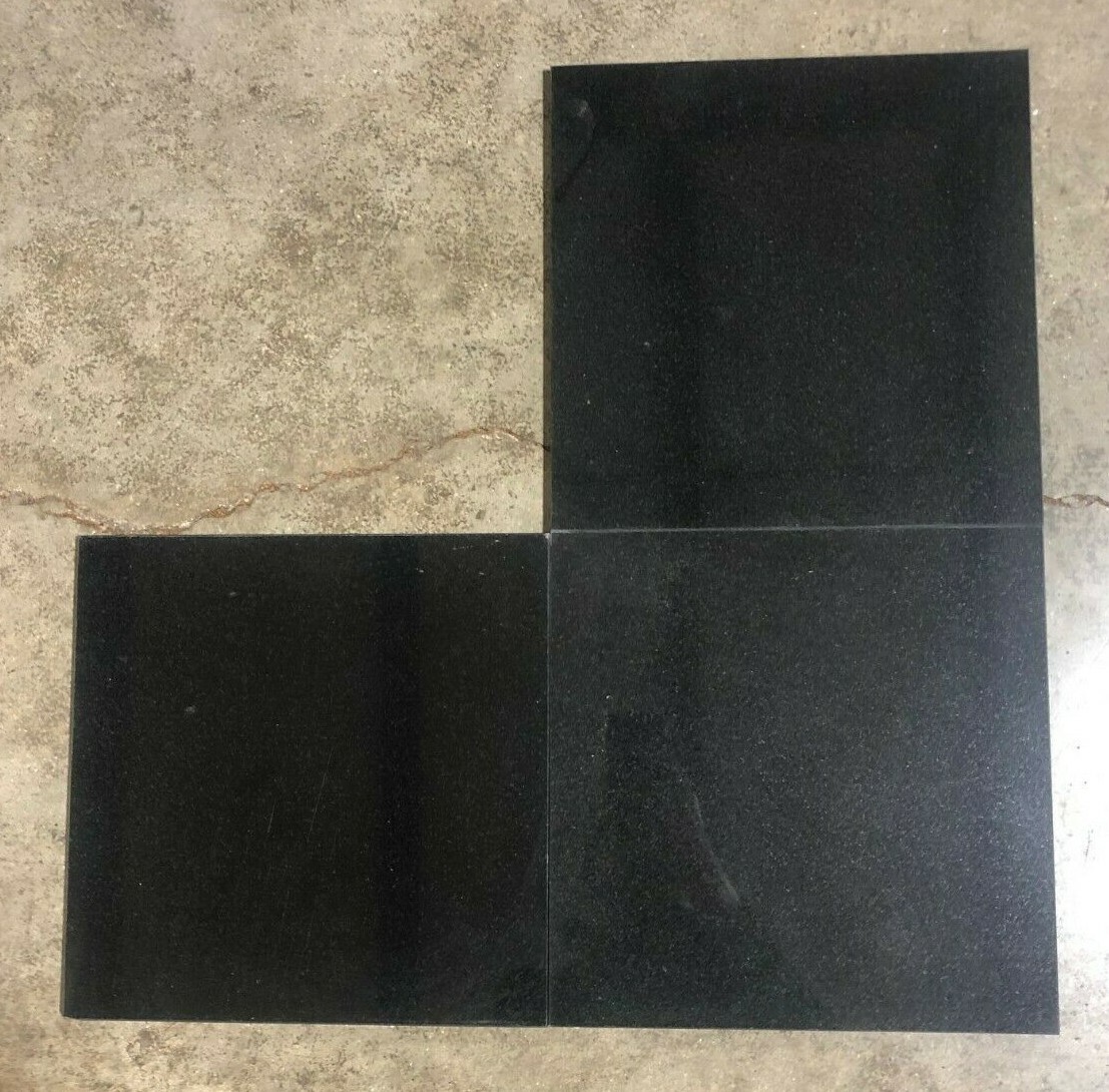 12×12 Black Granite Tile Kitchen Floor Remodel Tile (BOX OF 5) T-46