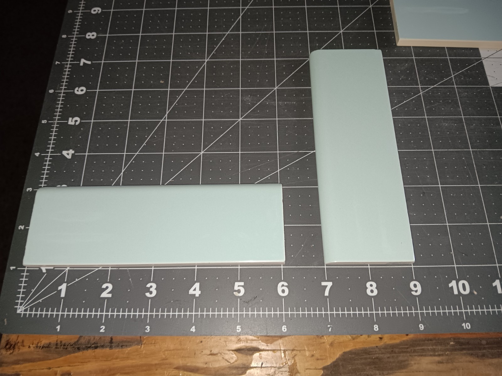 20 pieces Unused Antique Tile 2 x 6 Bullnose Trim Horizon Blue Kitchen Bath