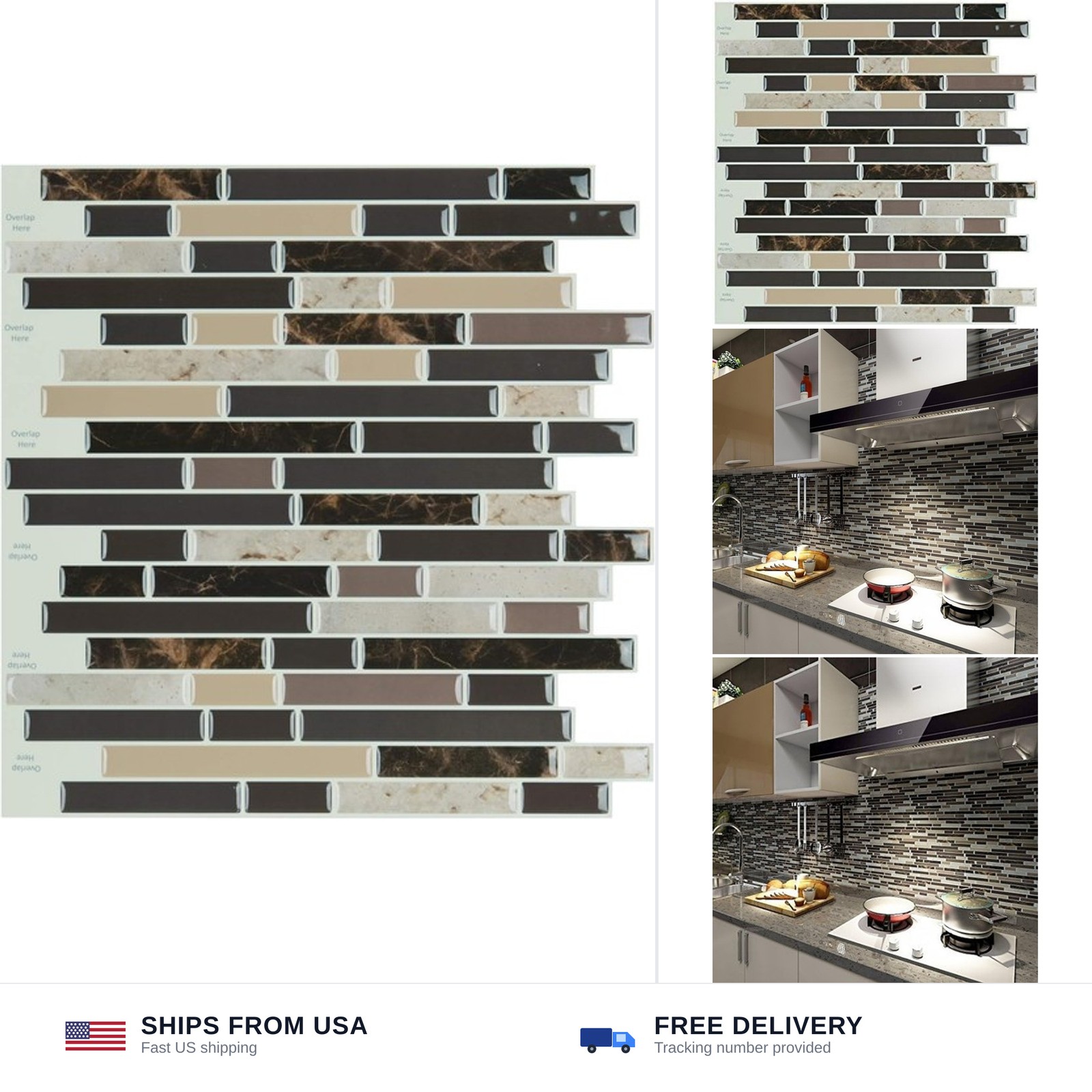 Art3d Self Adhesive Wall Tile (11.8 x 11.8inches,10 Tiles) Peel and Stick Bac…