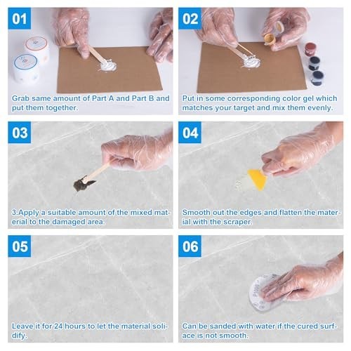 Premium Marble Granite Quartz Repair Kit for Chips, Cracks, Holes & Scratches