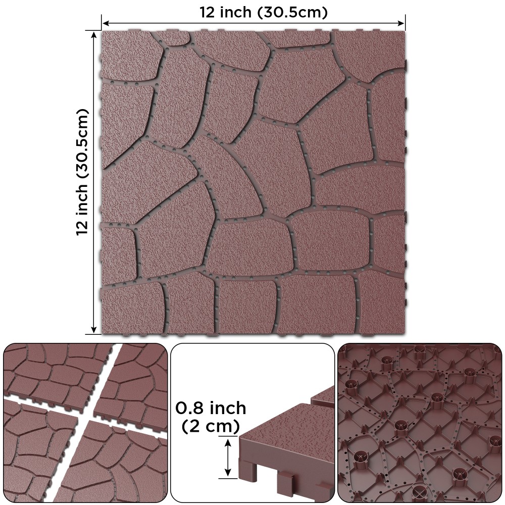 New Stone texture12″Patio Deck Tiles Module Interlocking DeckingTiles Floor Tile