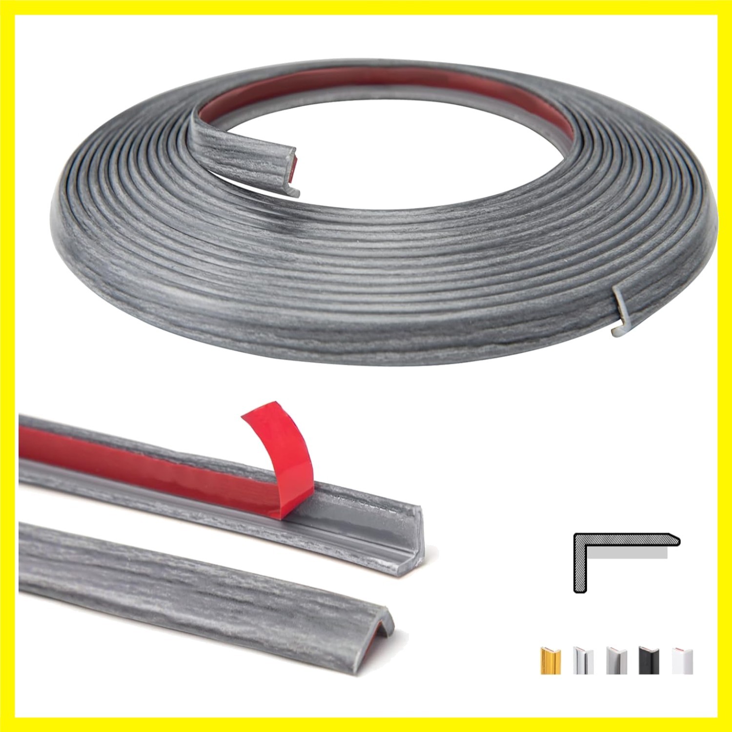 20ft Vinyl Corner Trim Peel and Stick for Tile and Wall Edges, Furniture Deco…