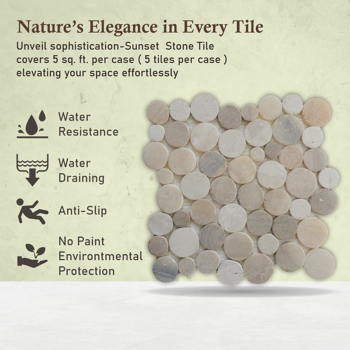 Sunset Round Mosaic Wall & Floor Tile ($12.6/SqFt)