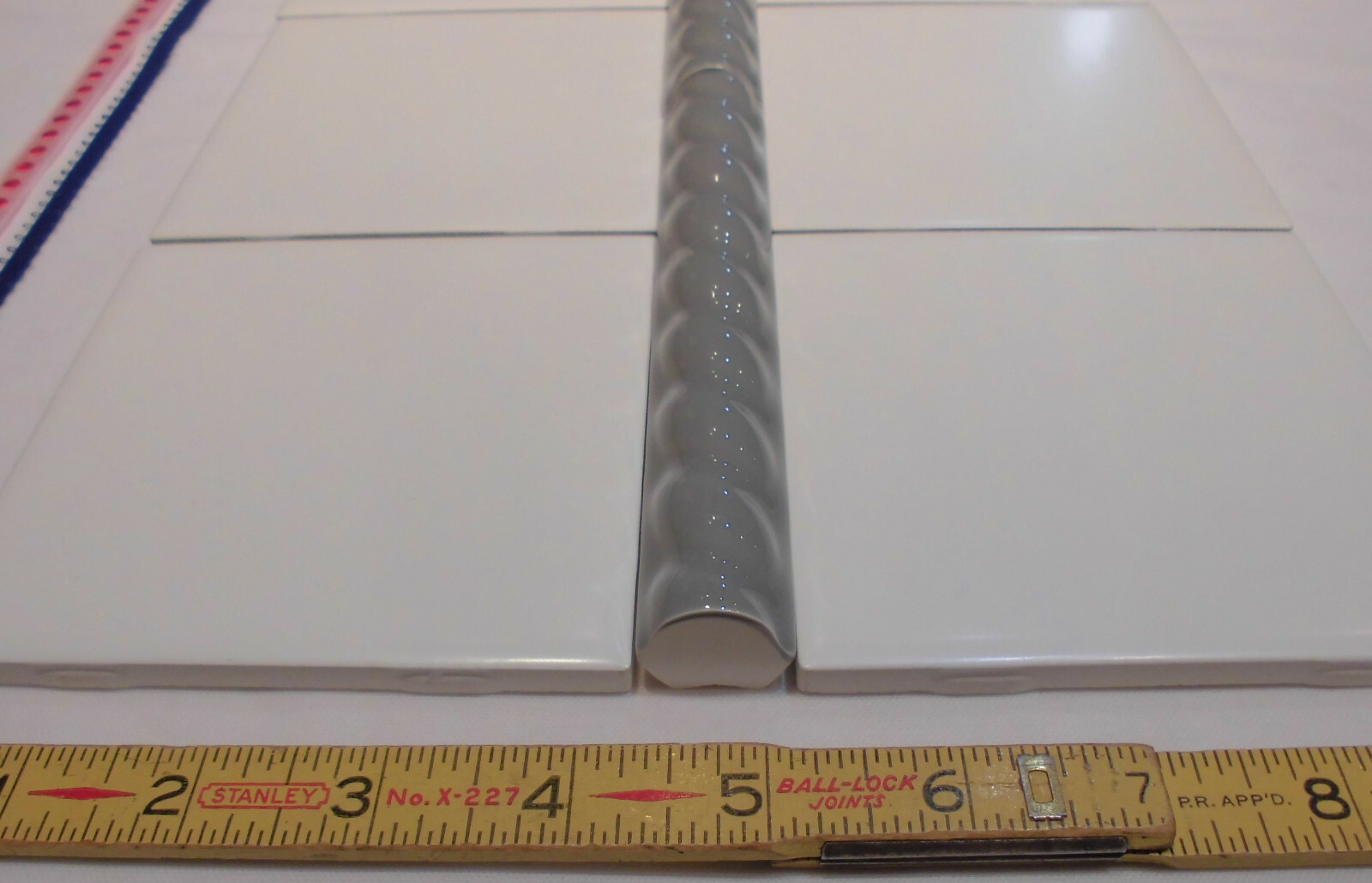 10 *Glossy Dark Gray* Ceramic Sizzle Liner Rope Tiles 3/4″ X 6″ American Olean