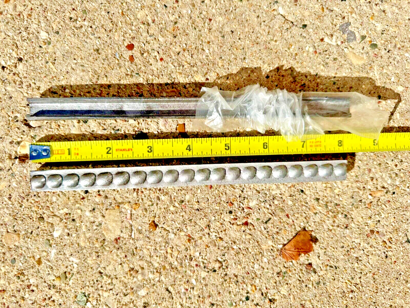 8″ x 1/2″ SILVER tone, metal (+ resin?,) 25x BORDER, long, thin TILES-ACCENT