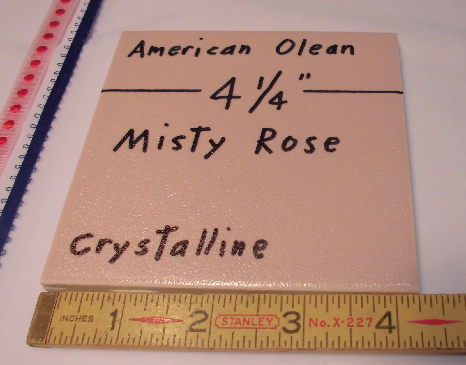 1 pc. *Misty Rose* Crystalline Ceramic Tile by American Olean 4-1/4″ Pinkest