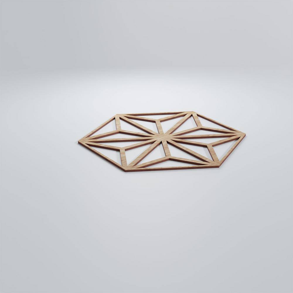 15 3/8 In. X 15 3/8 In. X 1/4 In. Red Oak Medium Hampton Decorative Fretwork Woo