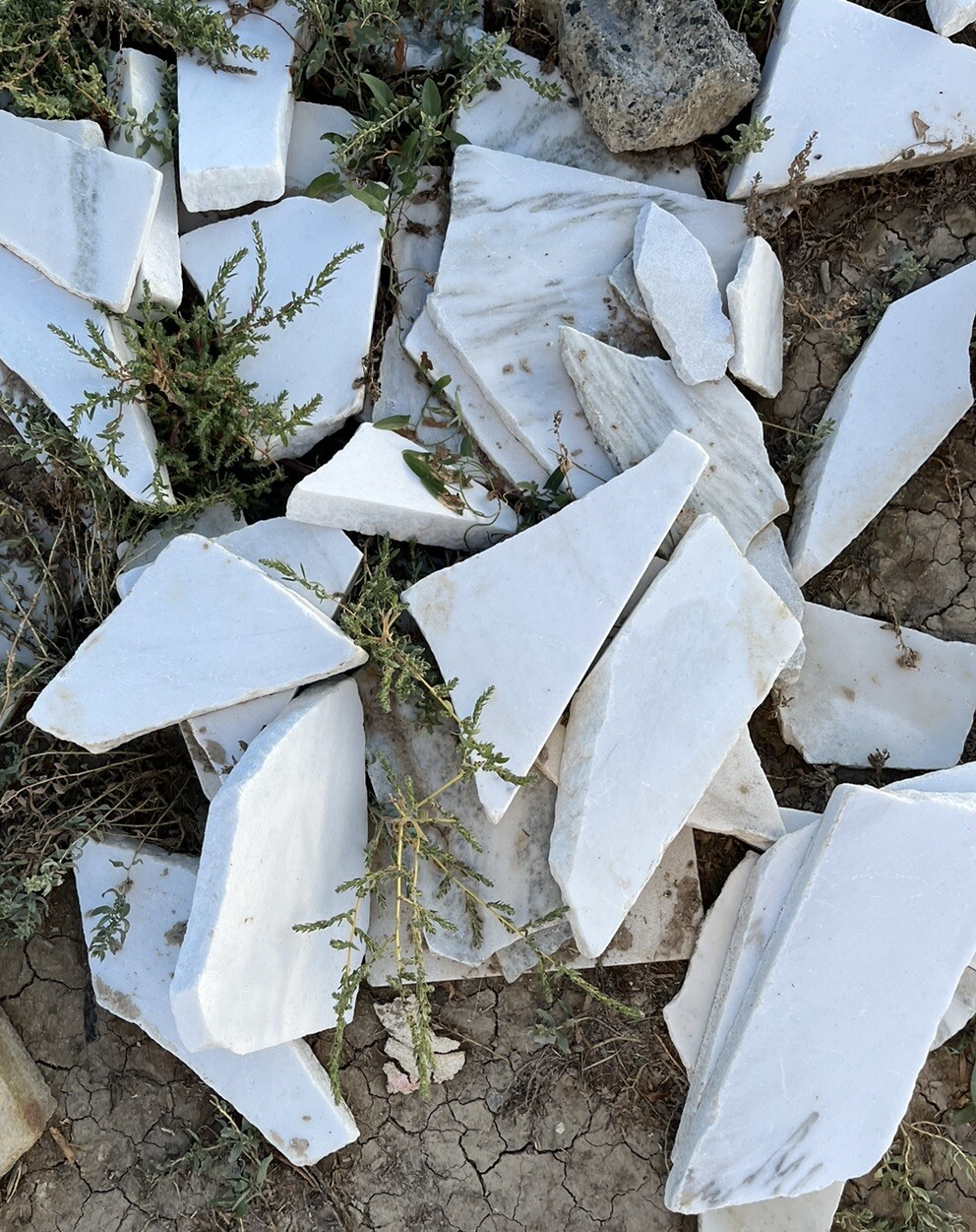 Raw Genuine White Marble Mixed Lot Variety Of Thicknesses, Lengths , And Widths