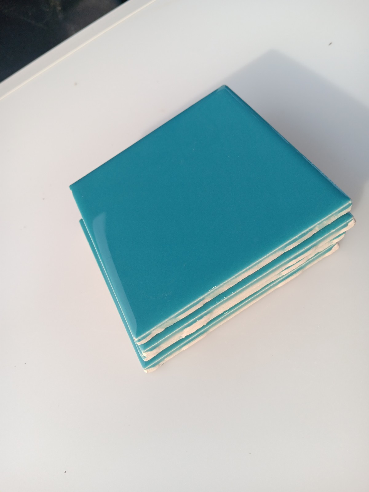 24 Tiles (3 ft²) – Glossy OceanBlue 4×4 Ceramic Subway Tile..Vintage/Retro