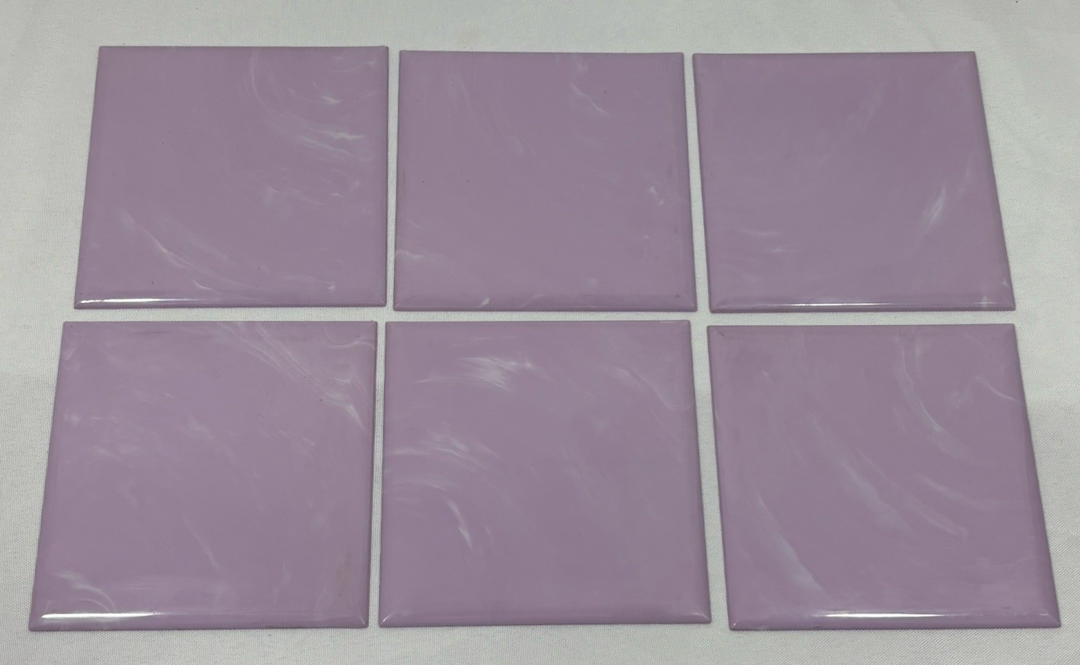 5 Vintage Tile-Rite DeLuxe Purple Marble Plastic Polystyrene Wall Tiles 4.25″