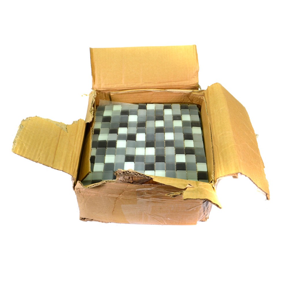 (Lot of 11) Maniscalco ASG070609-ADD2 Storm Frosted Glass Tile 1.0sq.m 23x23x8mm