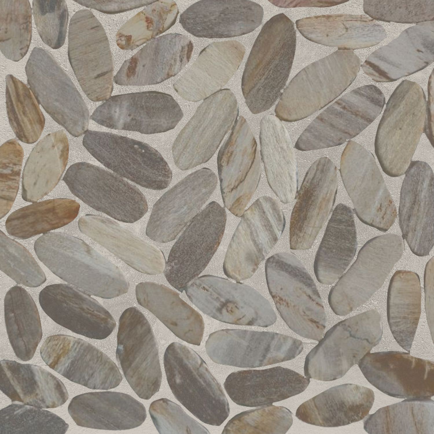 Oval Petrifiedwood Floor and Wall Mosaic Tile