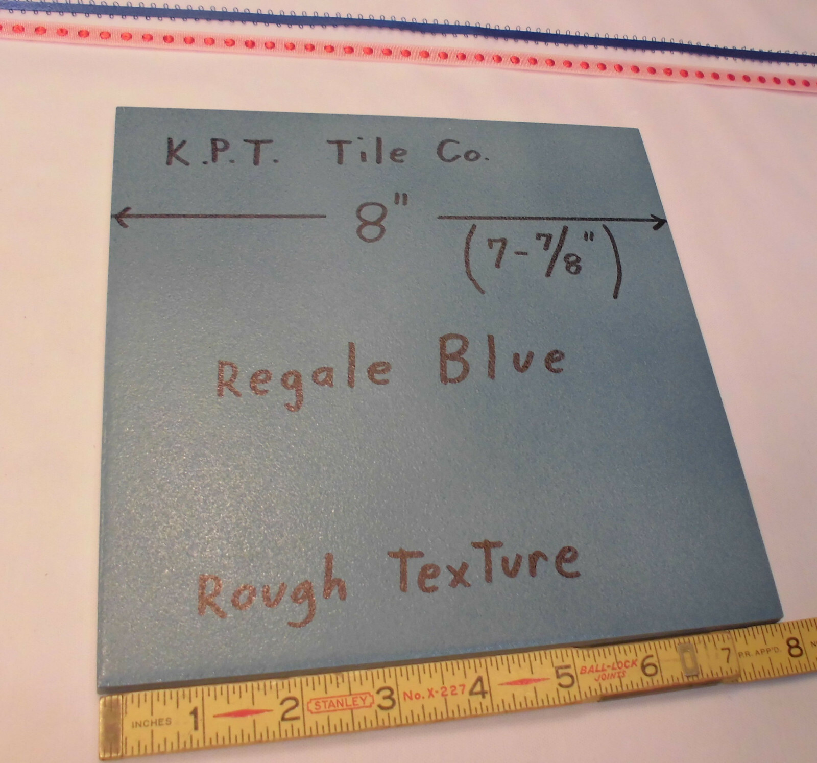 1 pc. *Regale Blue* Ceramic / Porcelain Floor; 8″ X 8″ Textured by KPT Co. NEW
