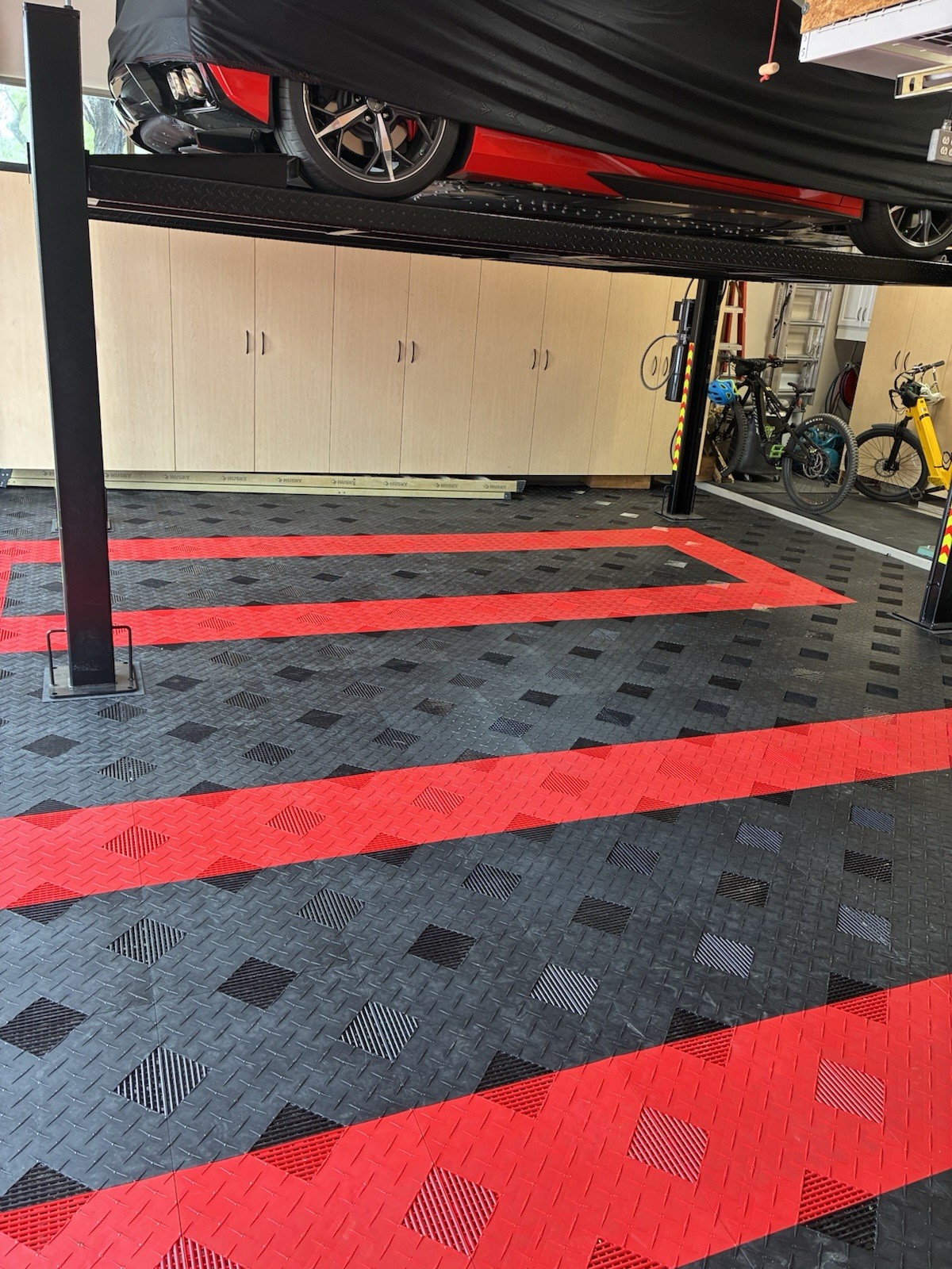 Light Gray (silver) HYBRID-X garage floor tiles 50 square feet 17×17 MADE IN USA