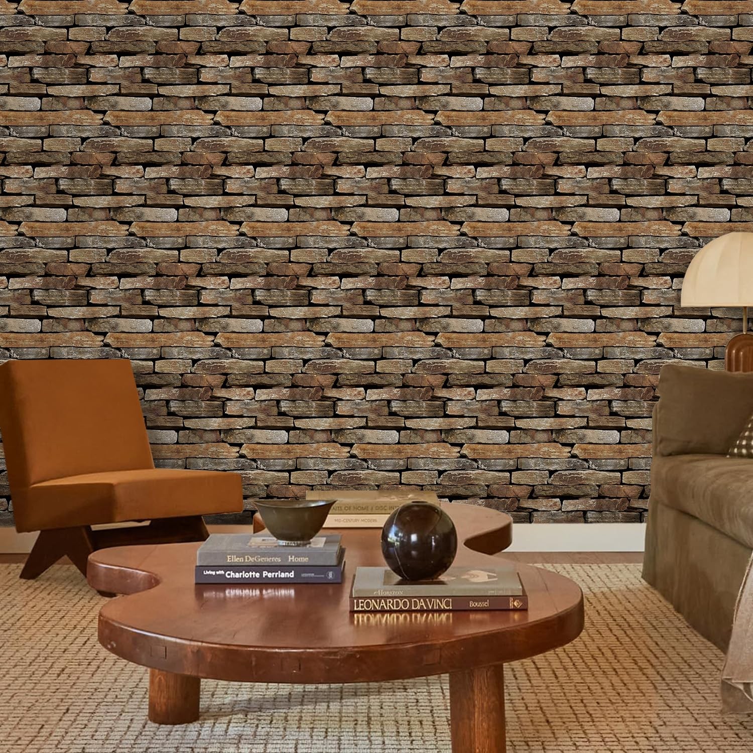 3D Faux Stone Wall Panels Peel and Stick, 10 Pcs 11.8″ x 11.8″, Stone-Look Te…