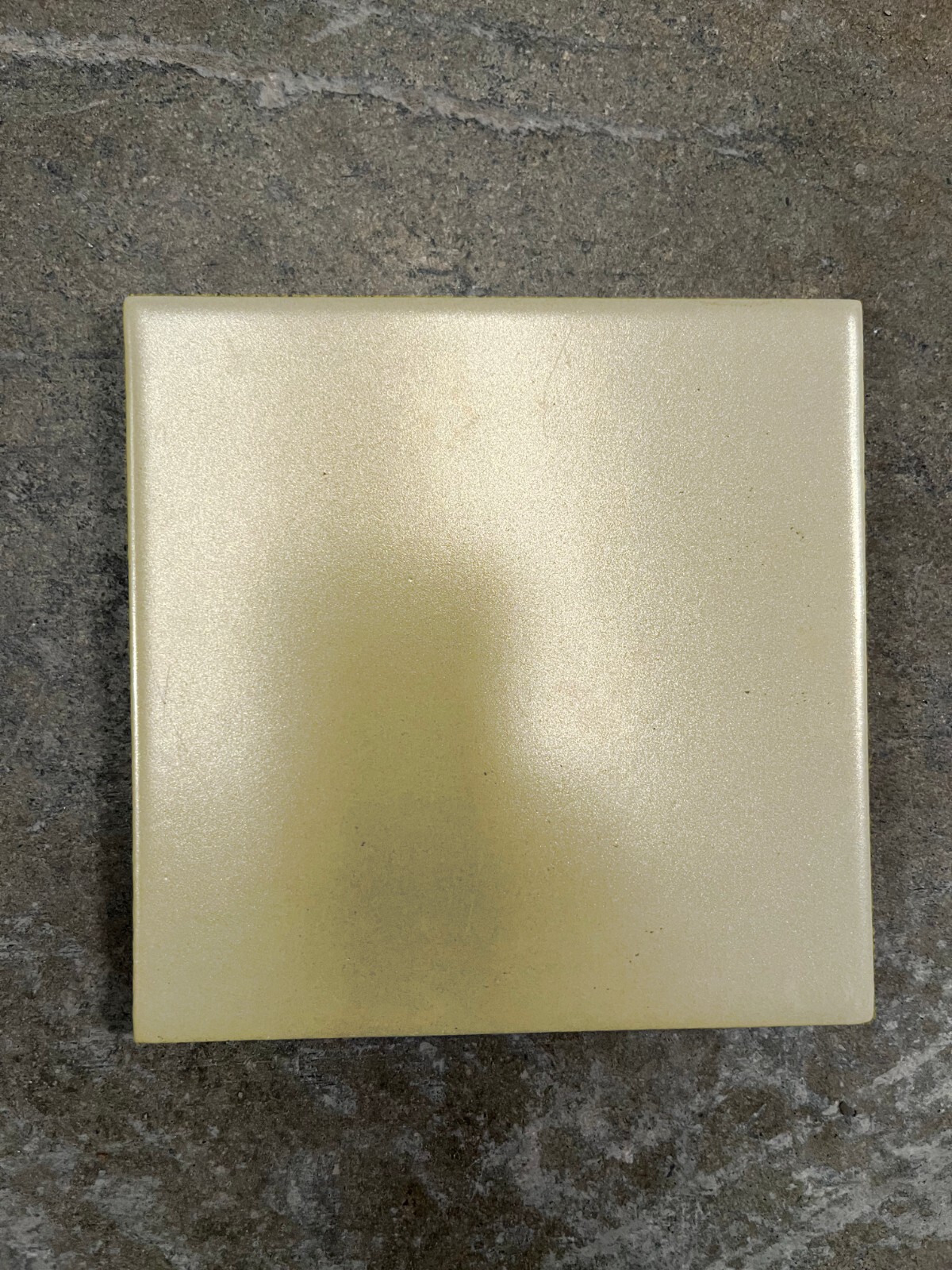 Gold Cream 3 7/8″ x 3 7/8″ Tile Wall Iridescent C#IR25 Vintage SAMPLE PIECE