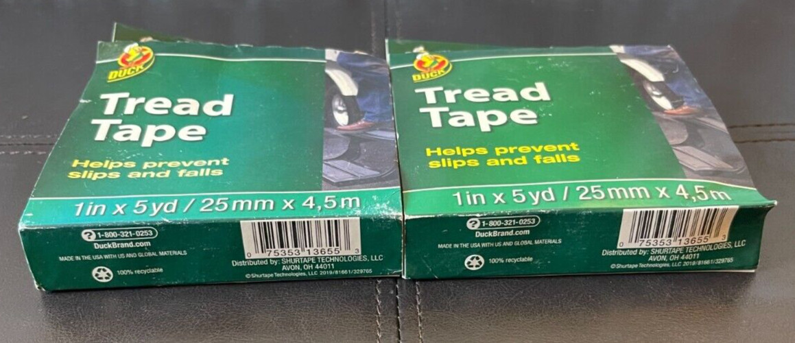 NEW LOT of 2 Duck Tread Tape Prevents Slips & Falls 1″ x 5 Yards
