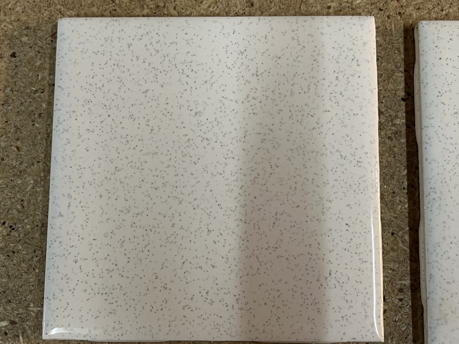 Lot Of 4 – Vintage Ceramic White W/ Gray Flecks Specks TileCrest Tile 4 1/4″