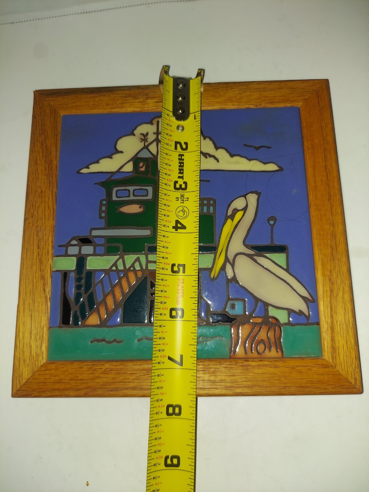 Ceramic Tile Catalina Pier & Pelican hot plate wall decor backsplash install