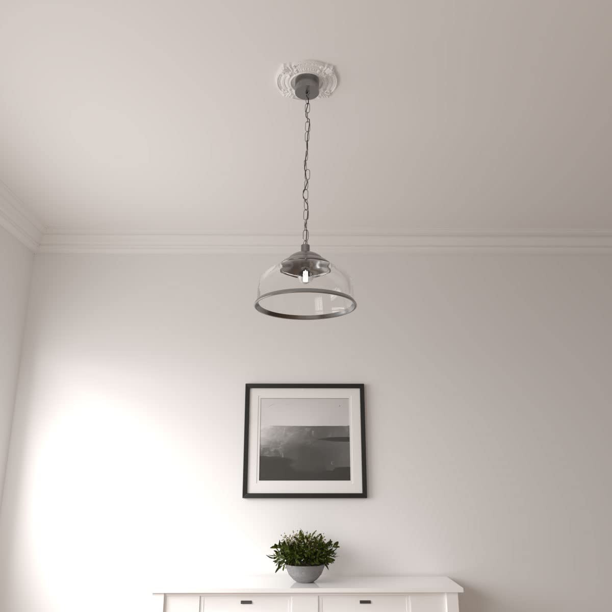 Ekena Millwork CM09BN Benson Ceiling Medallion, 1 Count (Pack of 1), Primed