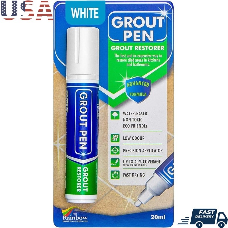 GROUT PEN Recoloring Grout Non-toxic Grout Paint Covers 100ft DIY Projects New