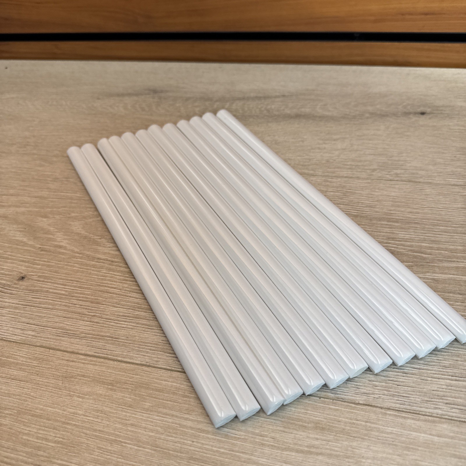 12)LuxeCraft Arctic White Glossy 1/2 in. x 12 in. Glazed Ceramic Jolly Tile Trim