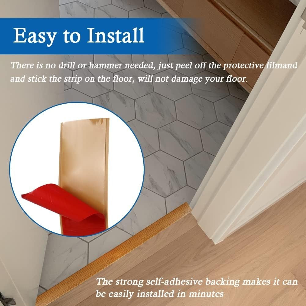 Floor Transition Strip Self Adhesive Floor Cover Strips Laminate 2″ Wide Viny…