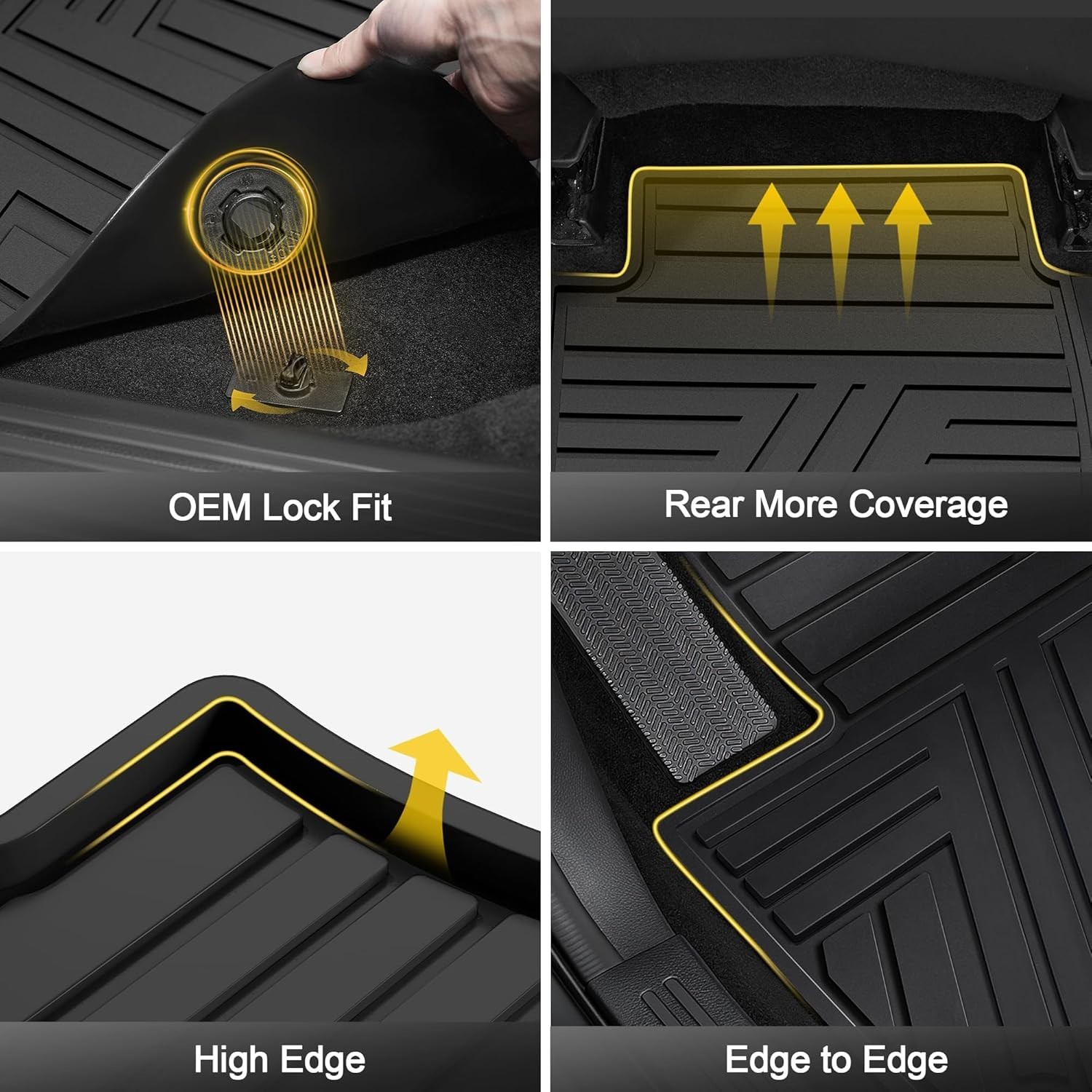 Rubber Floor Mats Honda CR-V 2023-2026 All Weather Custom Fit 1st 2nd Row
