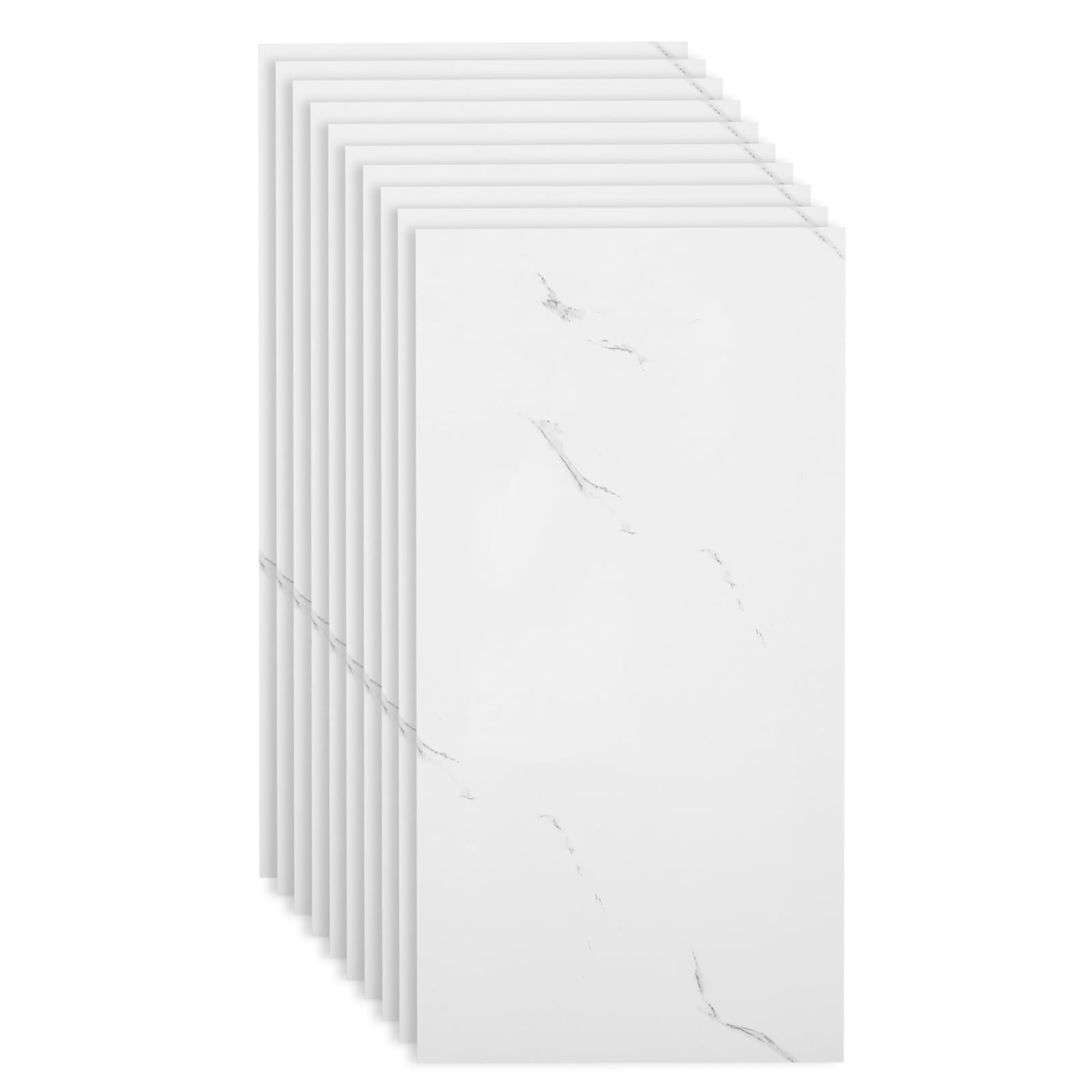 Peel and Stick Backsplash Marble Tiles for Kitchen Bathroom, 10 Pieces 23.6″ …