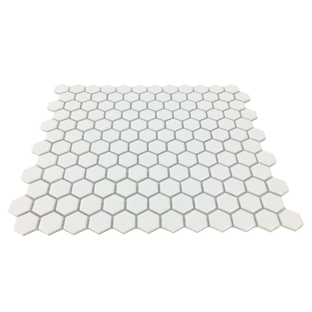Porcelain Mosaic Hexagon Glossy White Floor and Wall Tile 19.3 SQ FT