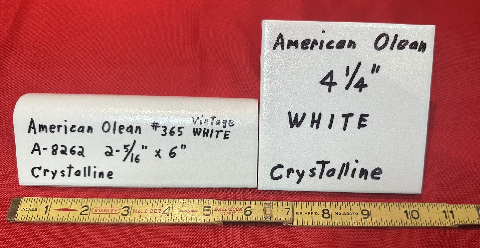 1pc. Off-White V-Cap Crystalline Ceramic Tile: Counter-Top Edging American Olean