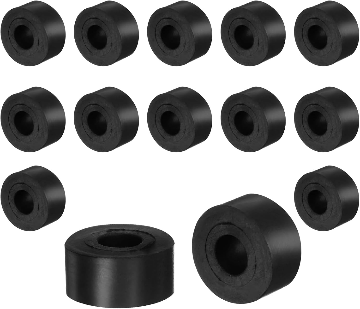uxcell 16pcs Rubber Spacers 20mm OD x x 8mm ID x 10mm Height, Balck