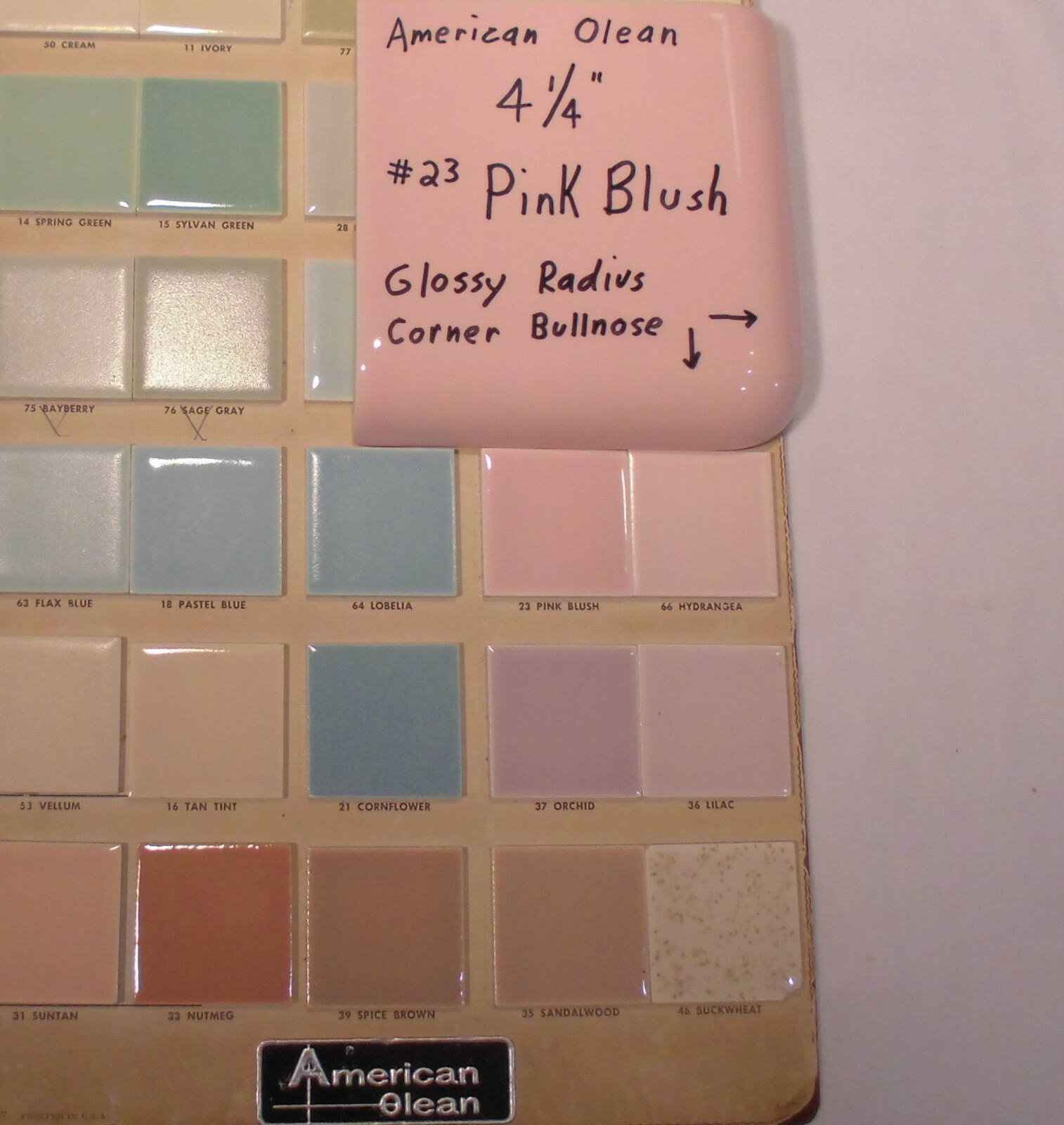 Pink Blush; Glossy Radius Corner Bullnose Ceramic Tile 4-1/4″ by American Olean