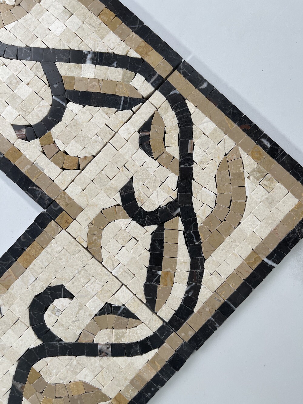 B0069P Marble Mosaic Border Listello Accent Tile Ivy Gold 5.9×13.4 Polished