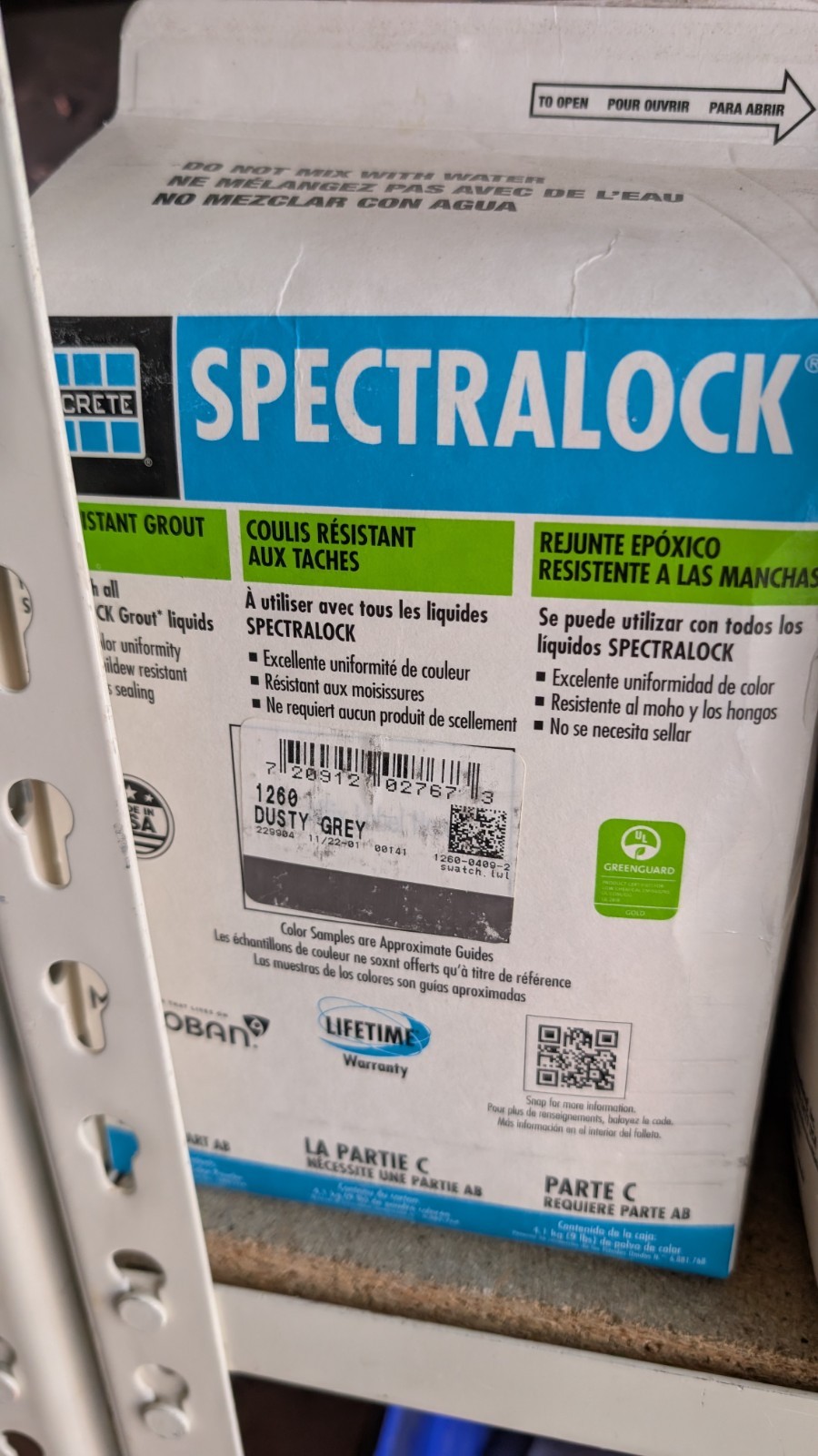 Laticrete Spectralock Grout Part C Powder, Full Unit (9 lb) – Dusty Grey