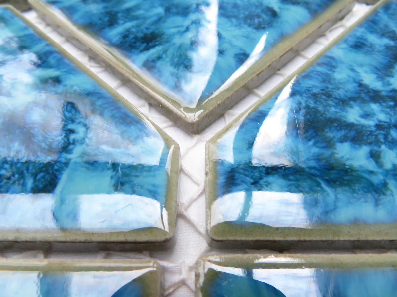 Tiles Weatherproof Medium Blues, 8 Decorative “Cloud” 6″ x 6″ On Netting UNUSED