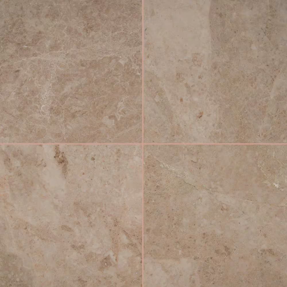 Crema Cappuccino 12 In. X 12 In. Polished Marble Floor and Wall Tile (10 Sq. Ft.