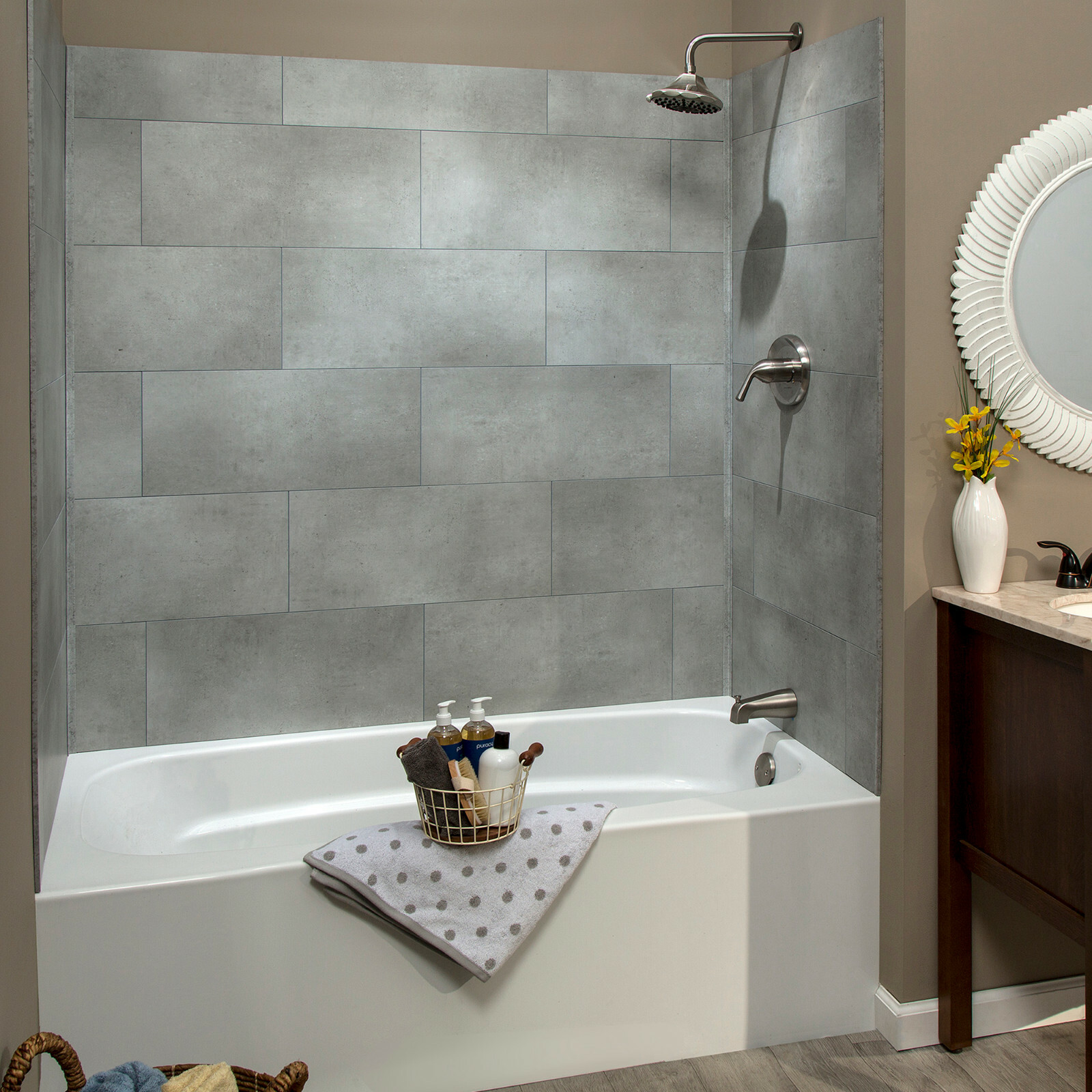 Palisade 23.2 in. x 11.1 in. Tile Shower and Tub Surround Kit