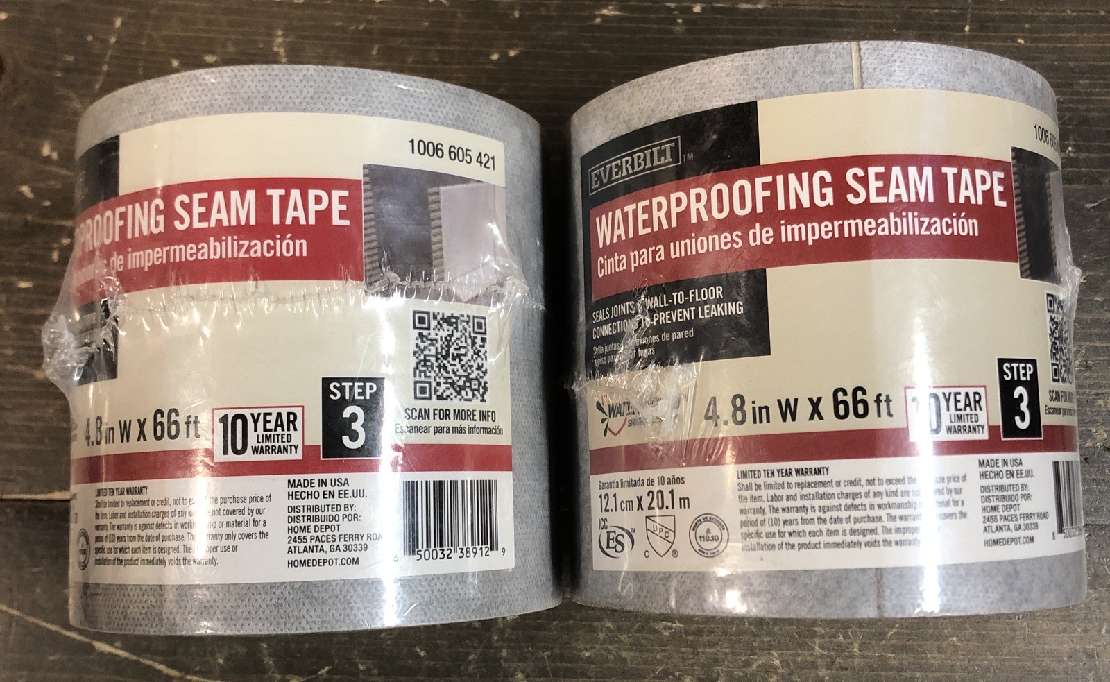 LOT OF 2 – Everbilt Watershield Shower System 66 ft. x 4-3/4 in.