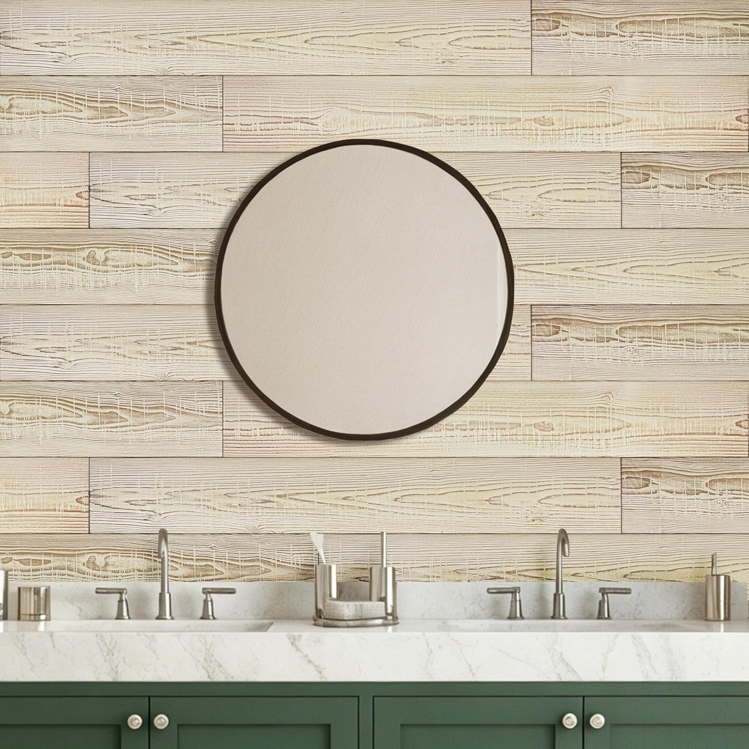 Real Wood Wall Planks – White Shiplap Boards – 5″ Peel and Stick – 10 Pieces – 1