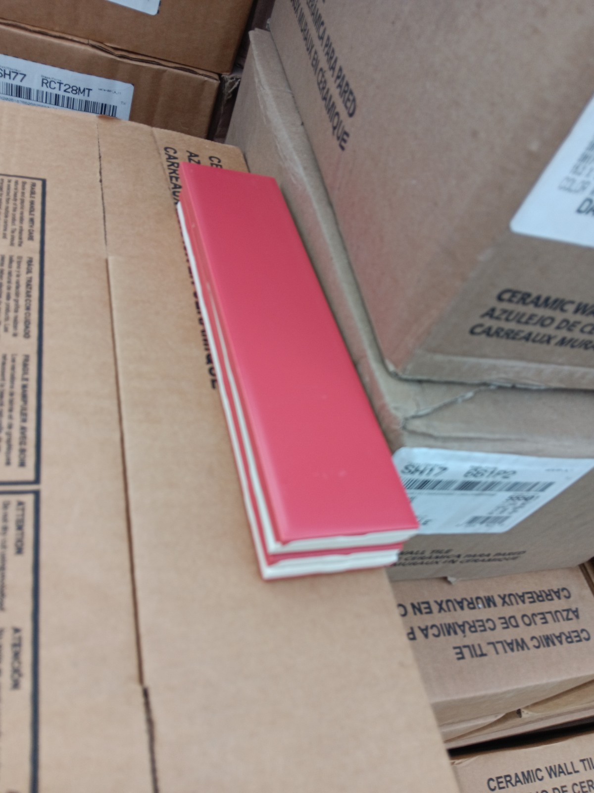 20 Tiles (2.5 ft²) – Matte Red 2″ x 8″ Ceramic Subway Tile..Vintage/Retro
