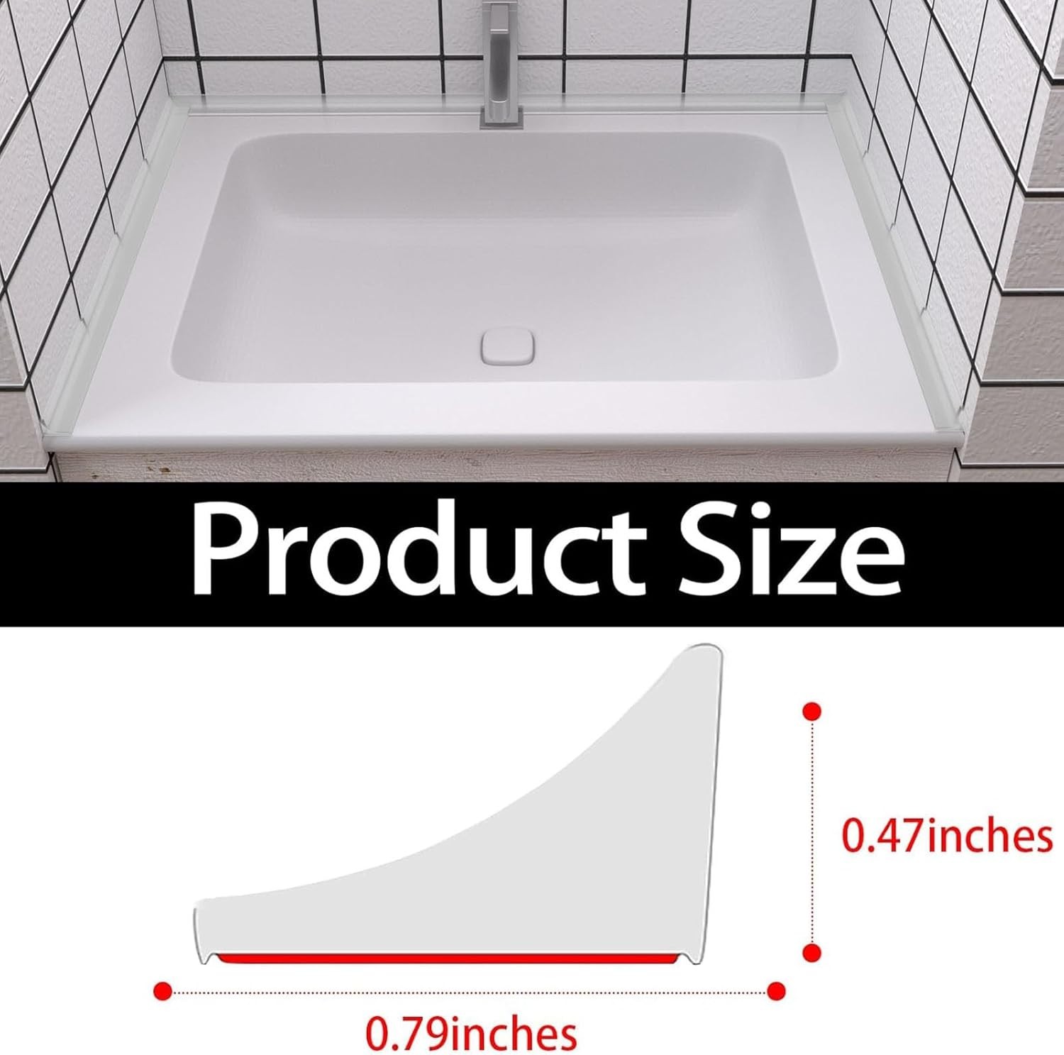 67Inch New Collapsible Shower Threshold Water Dam, Self Adhesive Silicone Water