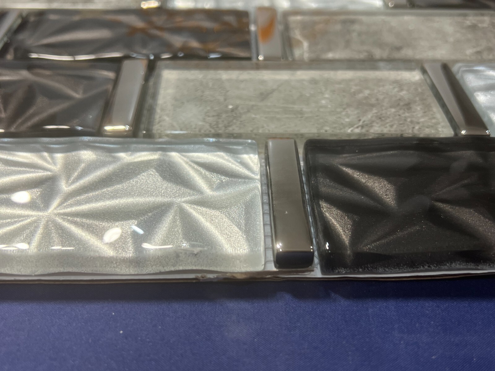 NY89 Silver/Gray/Black Glass Rectangle Mosaic Tile Kitchen Bathroom Backsplash