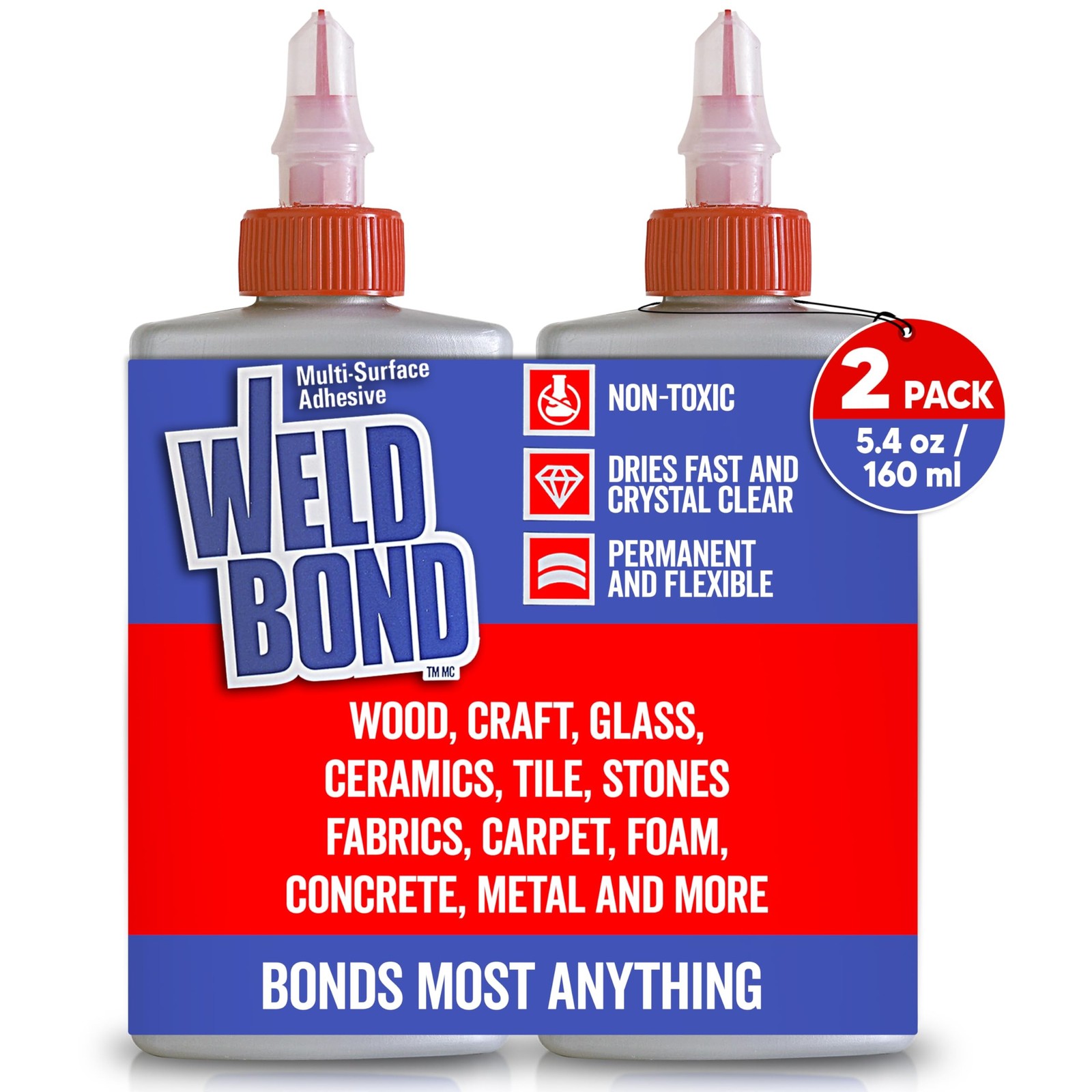 Weldbond Multi-Surface Strong Glue – Fast Drying Glue for Wood, Tile, Cera