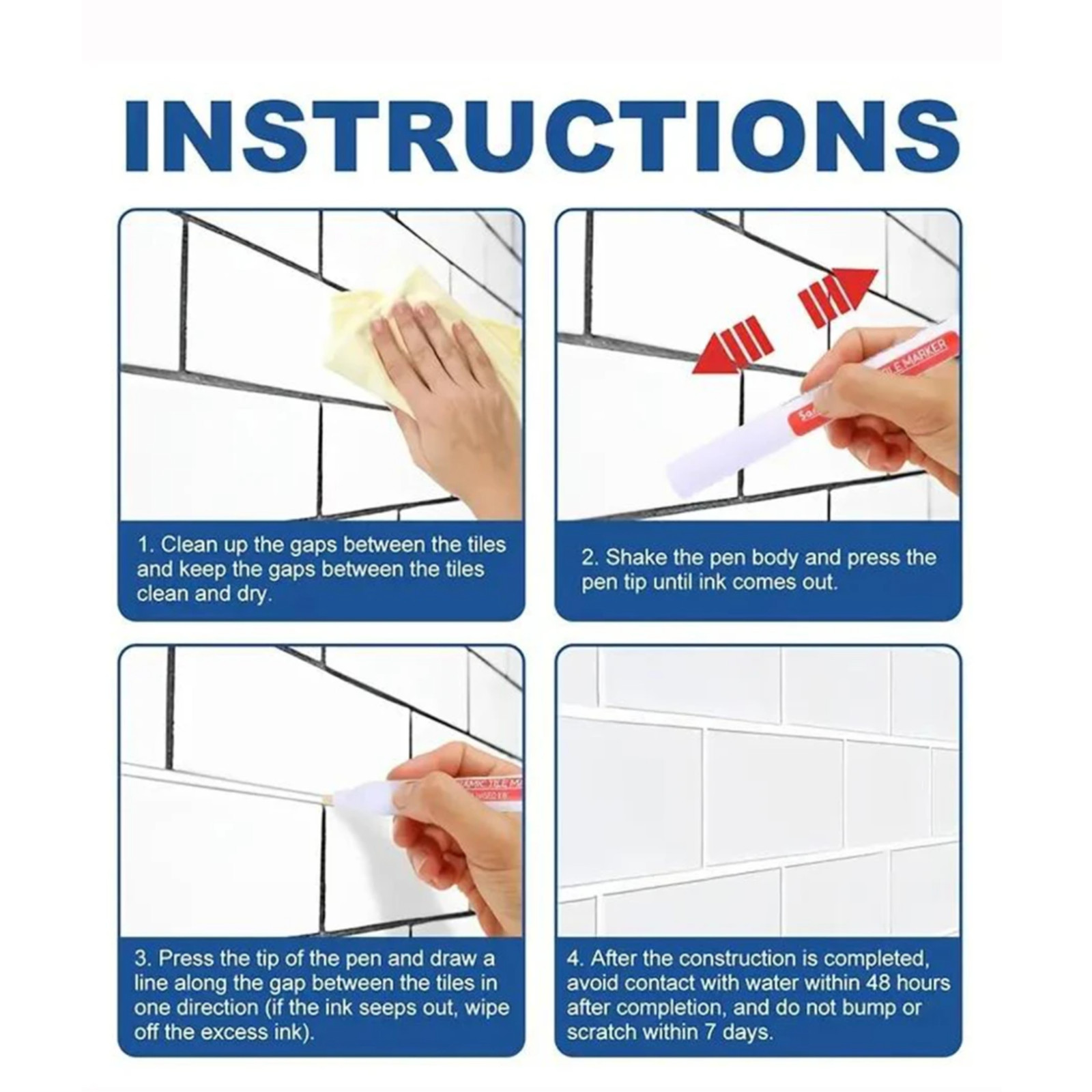 Grout Pen Waterproof Tile Gap Repair Paint Marker Mouldproof Filling Agents