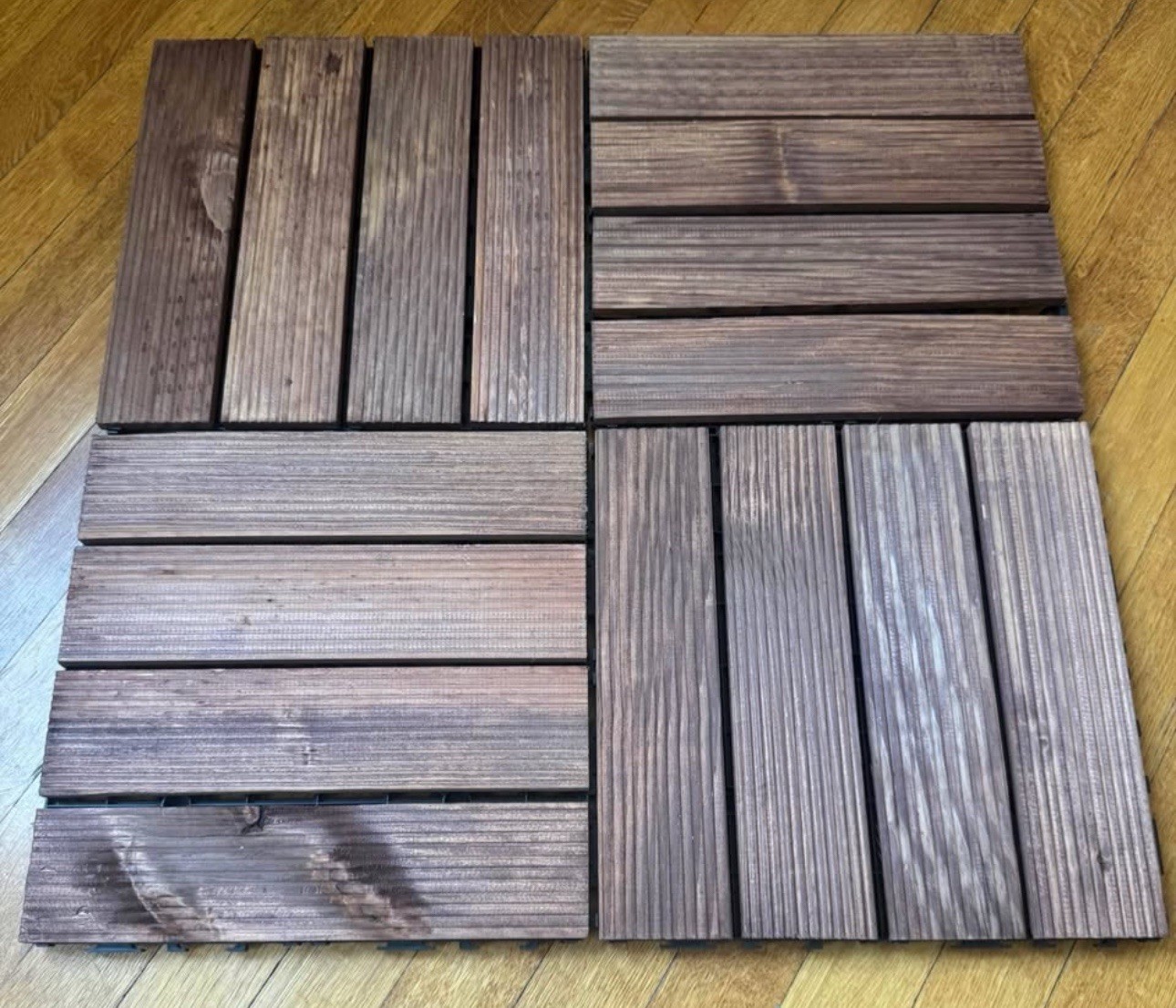 Outdoor/ Indoor Interlocking Wood Deck Tiles 27 Pcs- Royal Mahogany