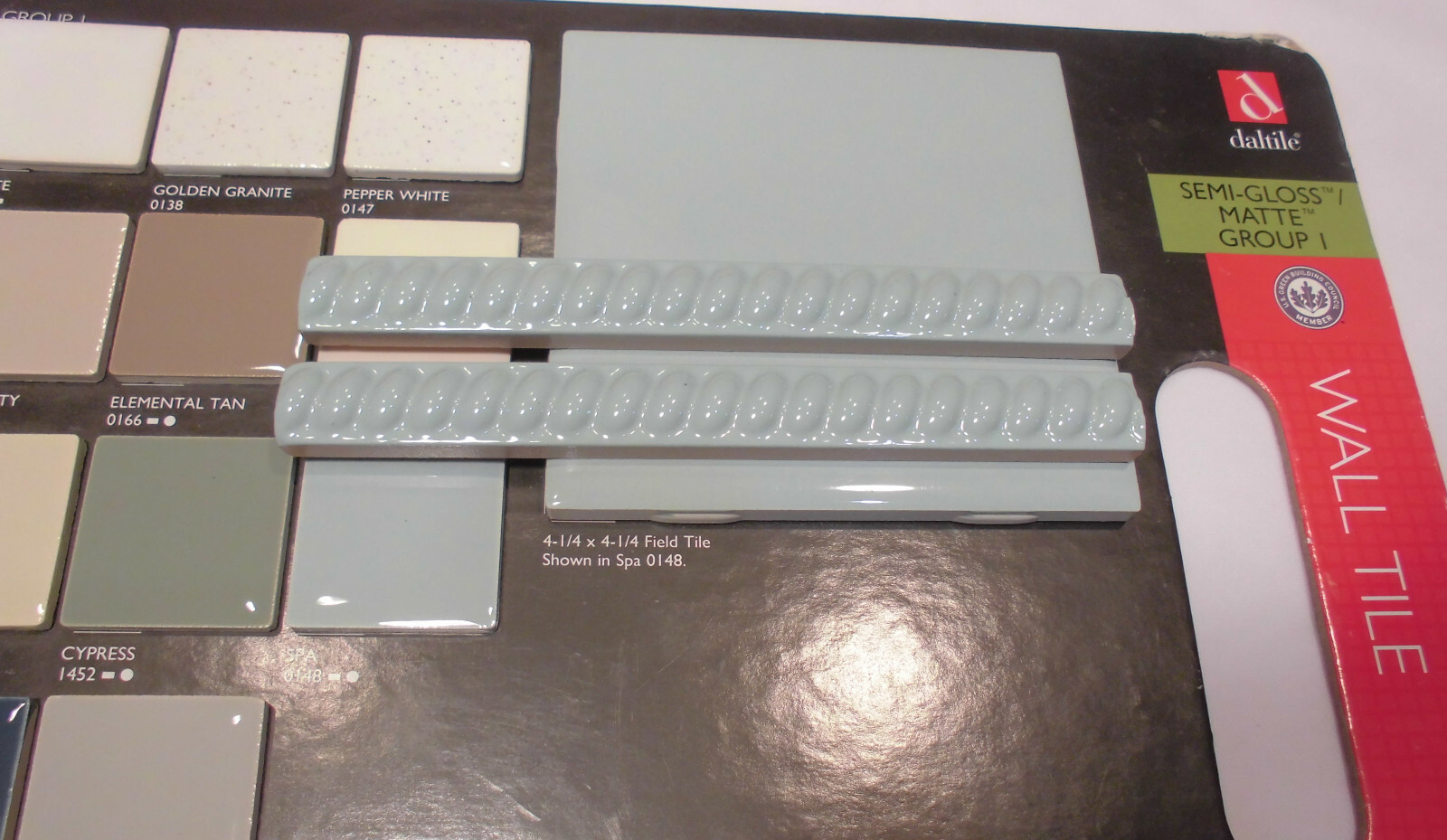 10 pcs. *Seafoam Green* Vintage Ceramic Liner-Pencil-Sizzle Tiles; 5/8″ X 6″ NOS