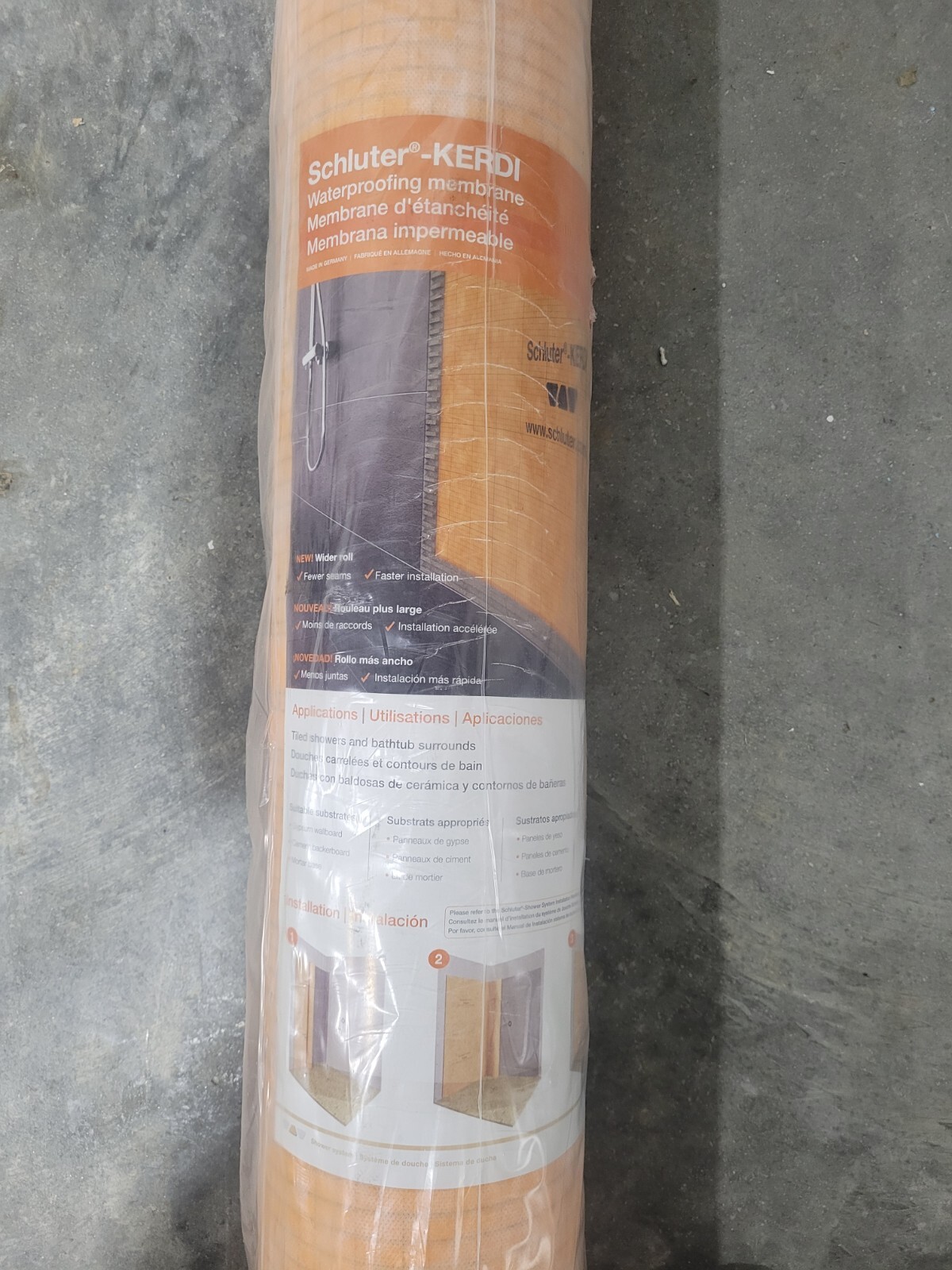 Schluter Systems Kerdi 200200 Waterproof Membrane – Extra Wide 646 sq ft Roll