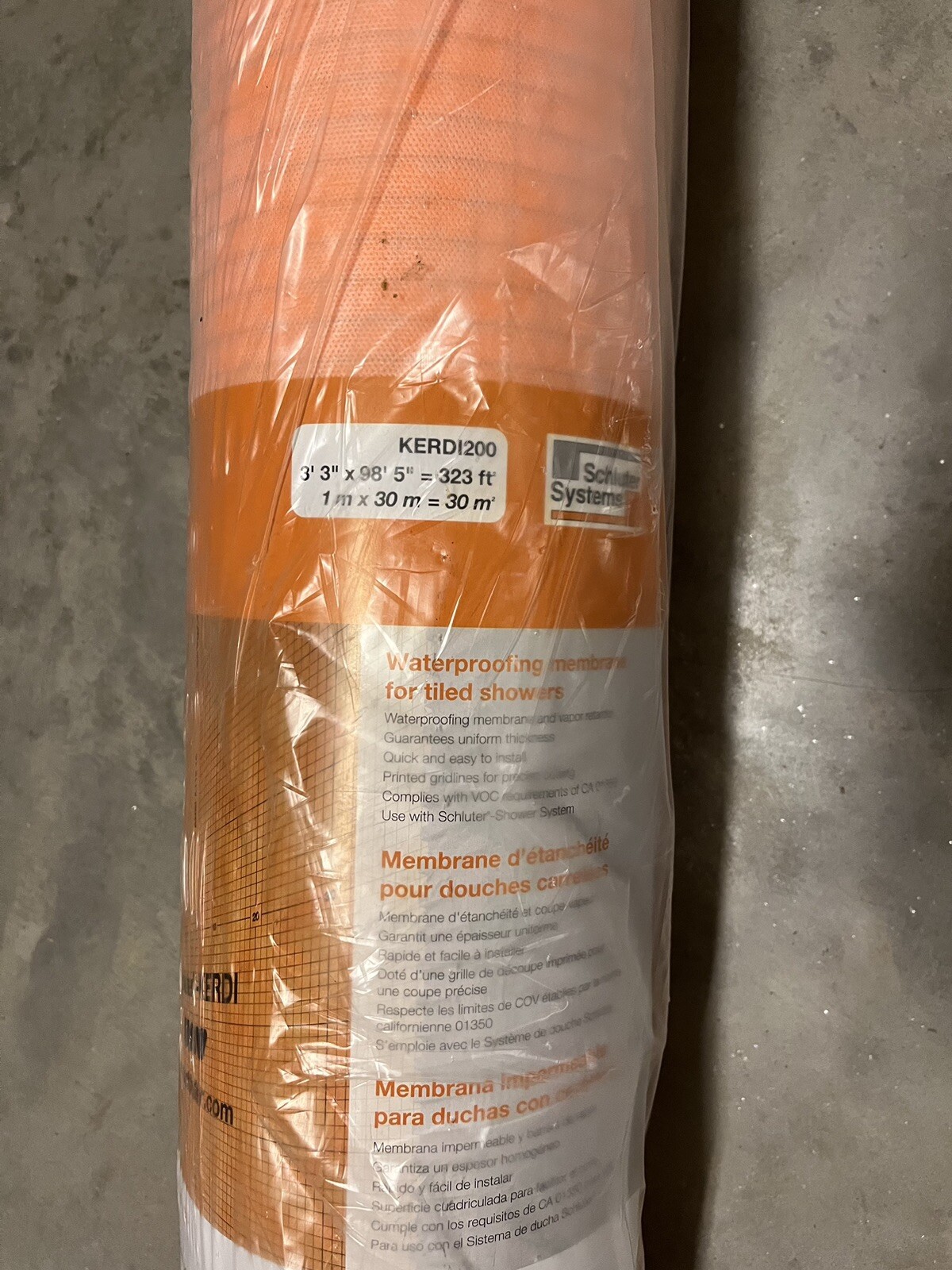 Schluter KERDI Tile Flooring and Wall Waterproofing Membrane 323 sqft. Full Roll